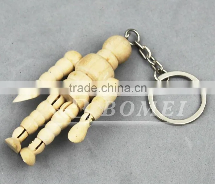 2.5 inches wooden key chain manikin
