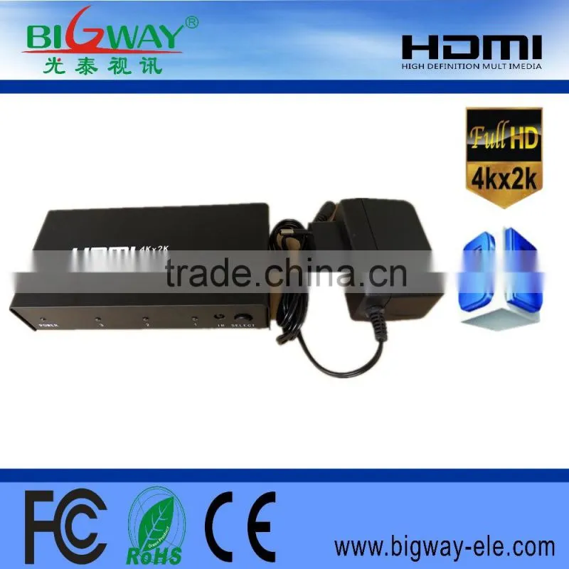 3X1 HDMI 1.4 Switcher supports resolution up to 2160P and 1080P
