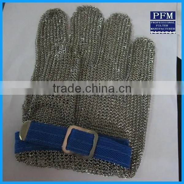 stainless steel mesh hand safty cut resistant chain mail gloves for buthcer