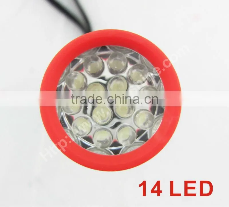 mini multicolor 14 led rubber flashlight with 3aaa battery