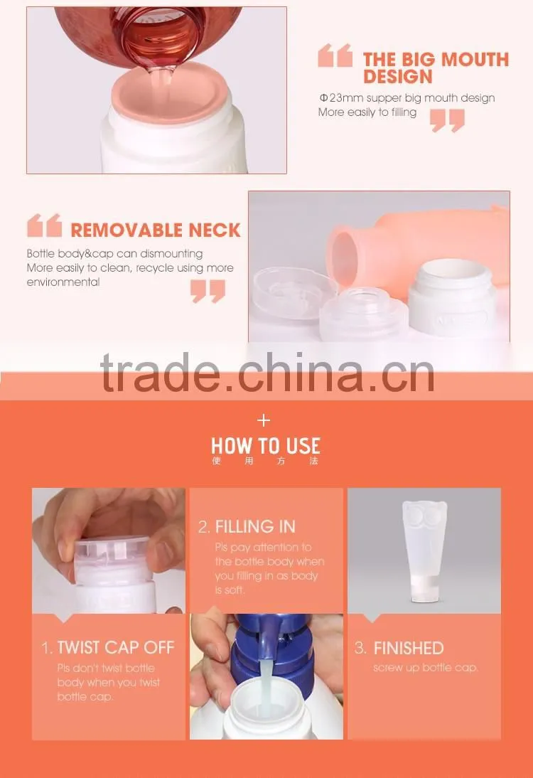 Make From Food Grade Silicone Approved By air Owl Shape Mini Shampoo Bottle
