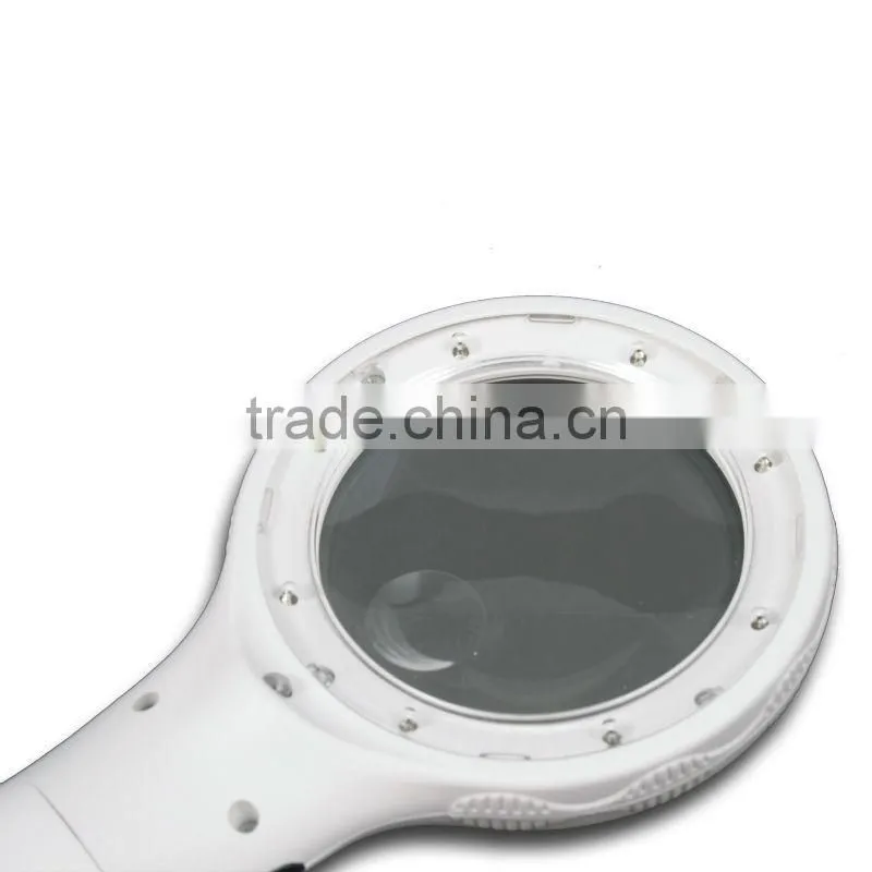 2014 New HANDHELD 8 LED BULBS UV ILLUMINATED LIGHTED GLASS LENS MAGNIFIER MAGNIFYING