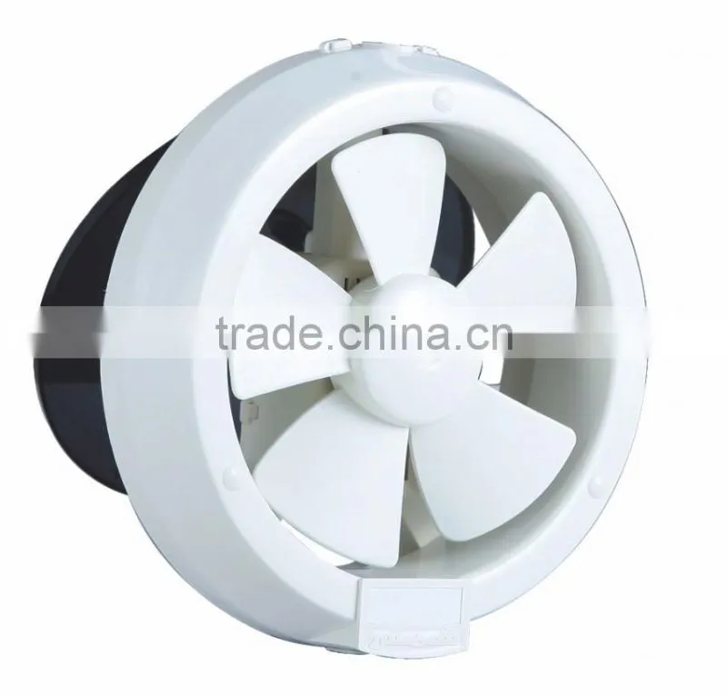 8 inch Through Wall Ventilation Fan, White Square Plastic Grille
