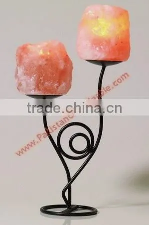 MODERN DESIGN WROUGHT IRON SALT CANDLE HOLDER & TEALIGHTS