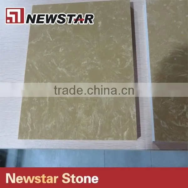 Light Brown Marble Type Artificial Marble Floor Tiles