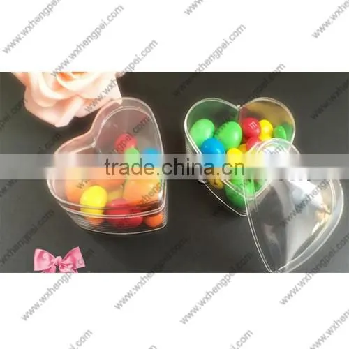 Cleverish portable cute transparent heart plastic storage jewelry wedding box kit