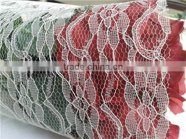 Ivory color flower wrap mesh decor roll