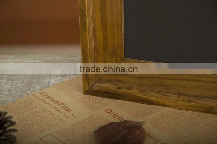 Wholesale Wooden Antique Chalkboard With Wooden Frame and Hooks Can Be Hung Zakka Vintage Style Furnishing Articles 39*39*40cm