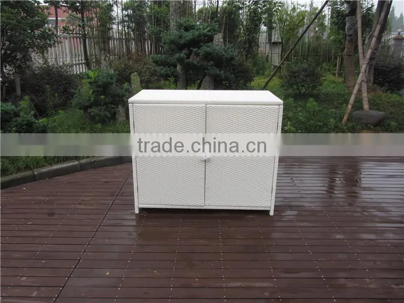 Two Trays Garden Outdoor Accessory Rattan Wicker Cabinet