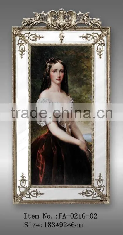 framed oil painting,women portrait oil painting for home decor