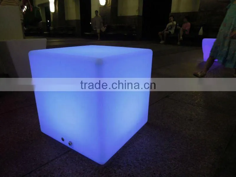 Rechargable colorful warterproof modern outdoor cube furniture led seat cube