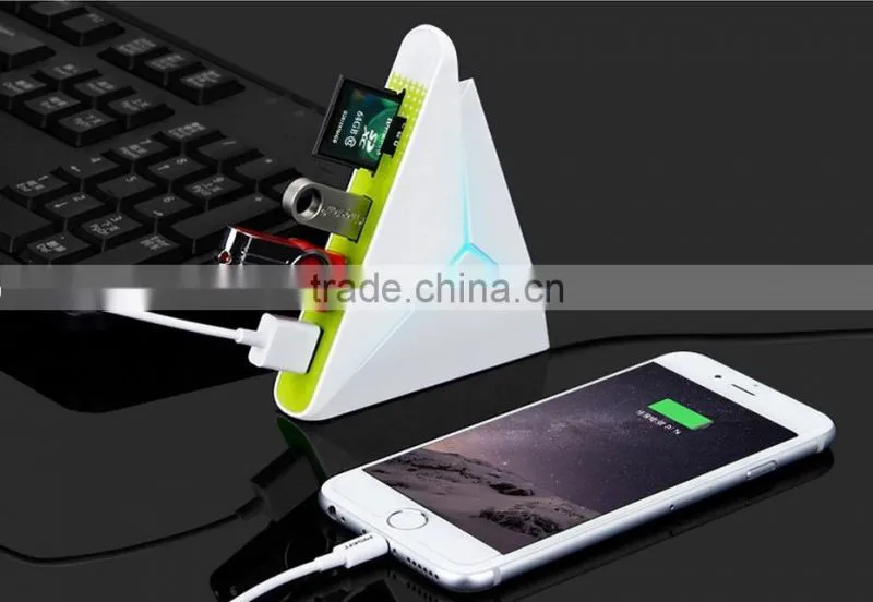 High Speed Multifunctional USB 2.0 Splitter 5 ports USB Hub SD MS TF M2 Multi-card Universal Card Reader