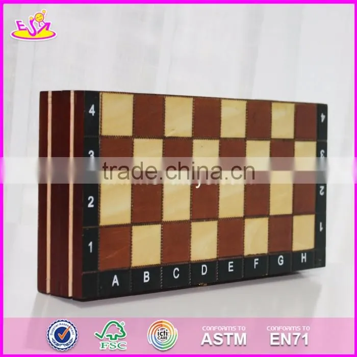 2017 New design children educational wooden chessboard with chess pieces W11A055