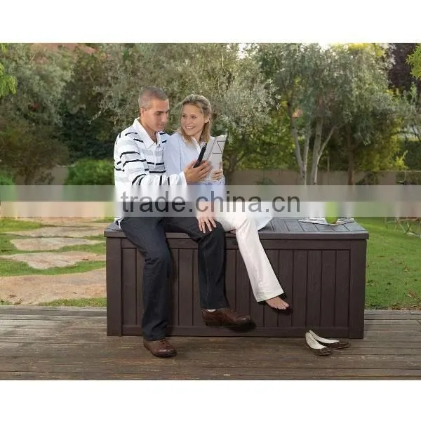 Garden storage plastic box Box Outdoor with 2 wheels and handle