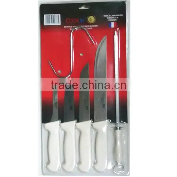 KN3220 Set of 6 pcs colourful plastic handle cheap kitchen knife