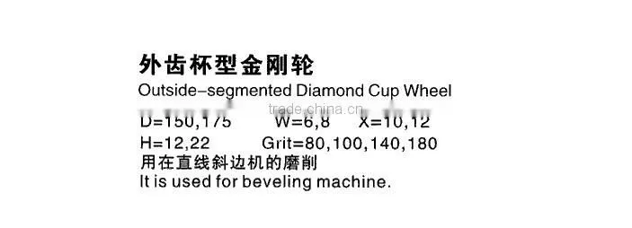 Outside-segmented Glass Diamond Cup Wheel -GFAC