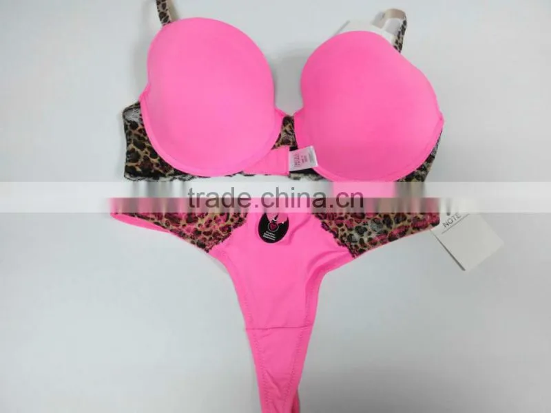 Woman sexy thong satin underwear bra and panty set