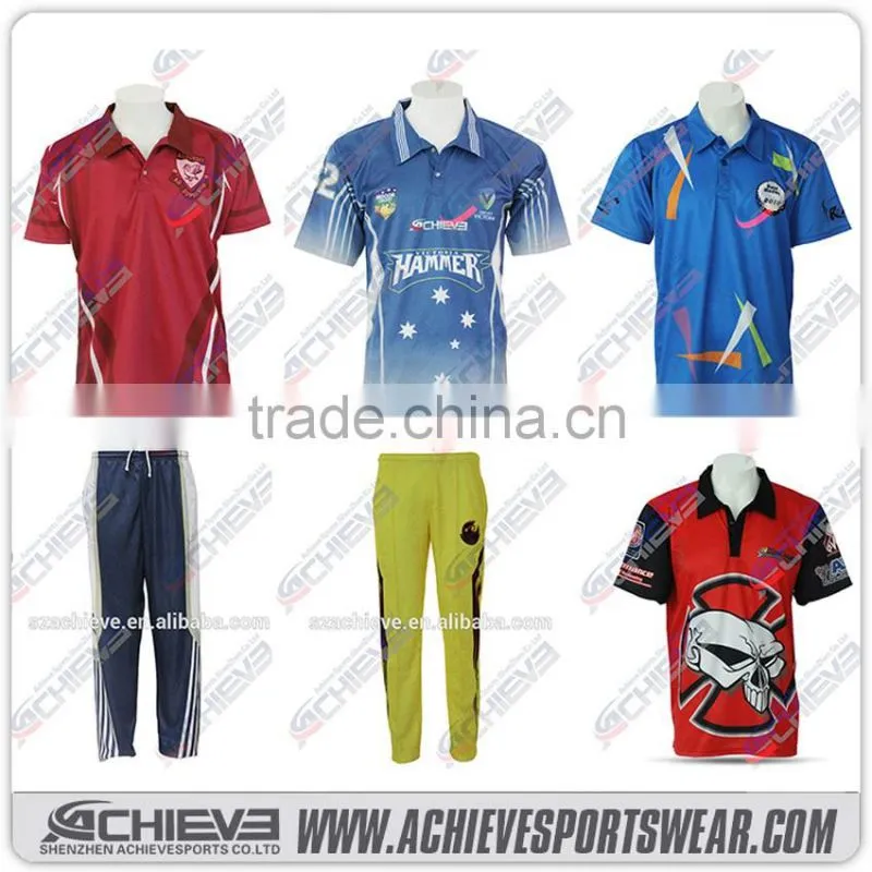 Sublimation Cricket Team Jersey Design, New Design Cricket Jersey Pattern Design