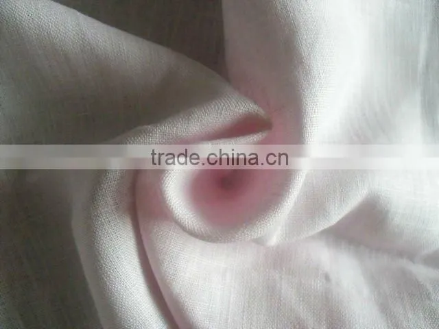 55%linen 45%cotton shirting/pants fashion woven fabric PFD, BLEACH WHITE washed linen fabric