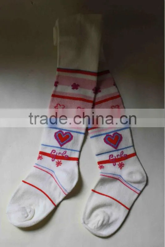 High quality cotton knitted tights jacquard pattern tights kids