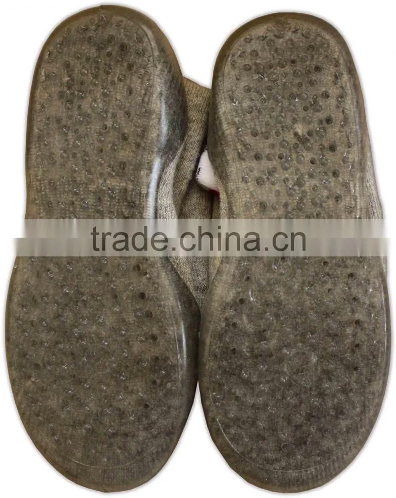 Gray color rubber sole kid sock shoes
