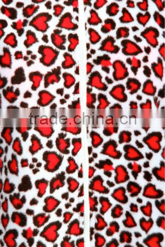 heart print hooded adult onesie leopard