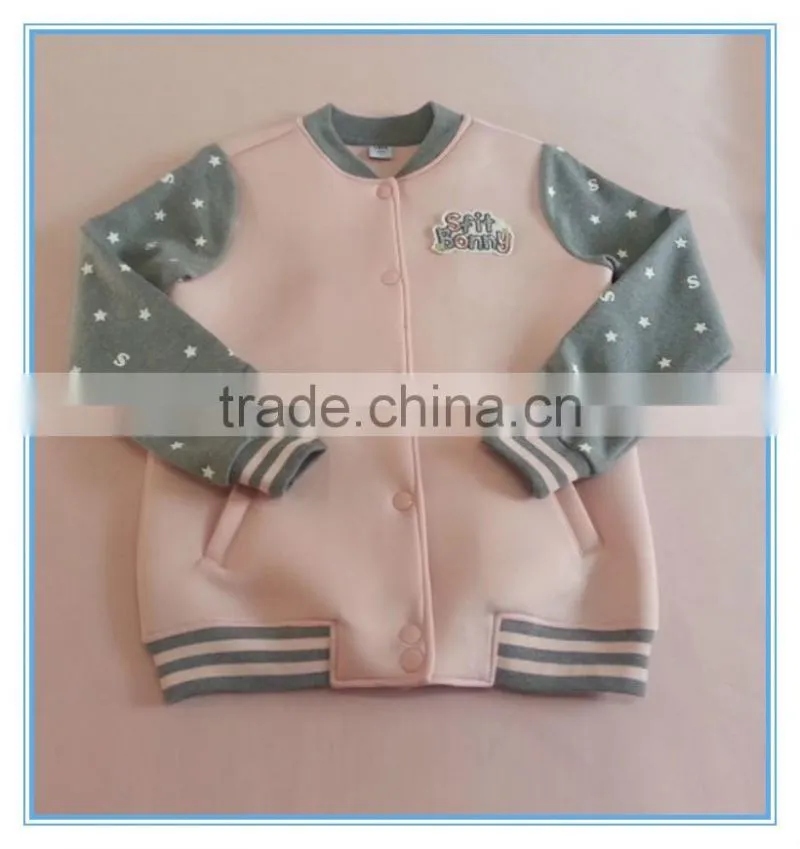 Wholesale children girls polyester baseball jackets girls long sleeve clothes sports jackets