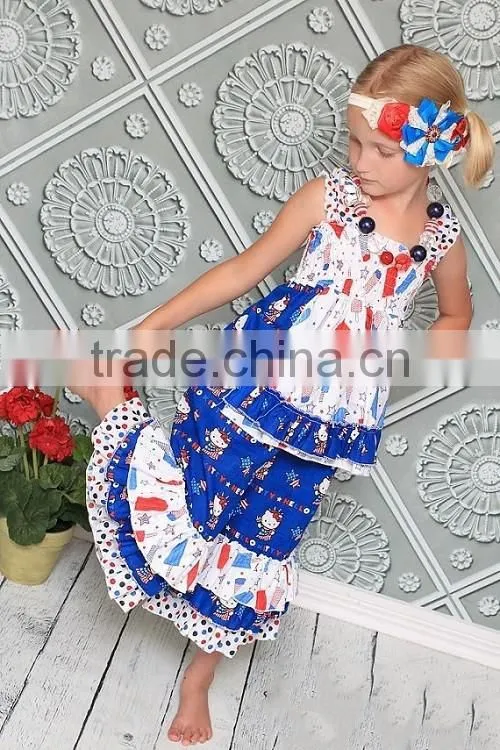 Smocked children clothing wholesale kids plain ruffle clothes set little girls outfits for fall