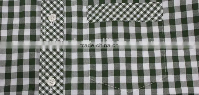 Wholesale branded short sleeve blue color plaids men dress shirt &causal shirt