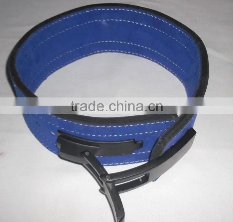 Lever buckle Genuine leather Power weight lifting belts