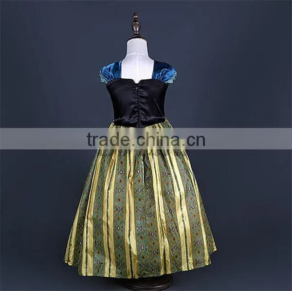 Frozen Anna Princess Dress Pretty Frozen girls Dress evening dress New Kids Wedding Party cosplay