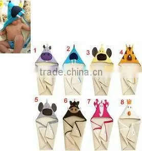baby's cartoon animal style bathrobe Boys/girls towel cotton clothing Child Long sleeve bath baby cloak towel