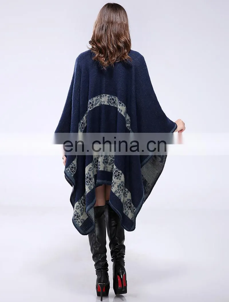 Europe And Winter Thickening Warm Shawl Cloak Coat Ladies Scarf
