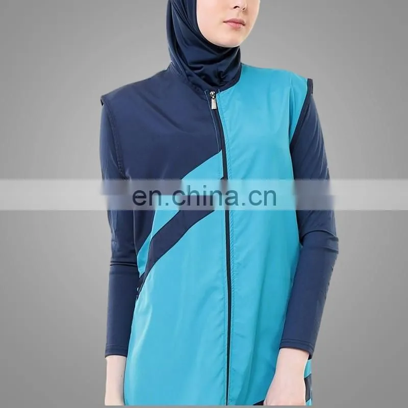 Breathable Turkish Women Sportswear Stitching Color Muslim Lady Clothing