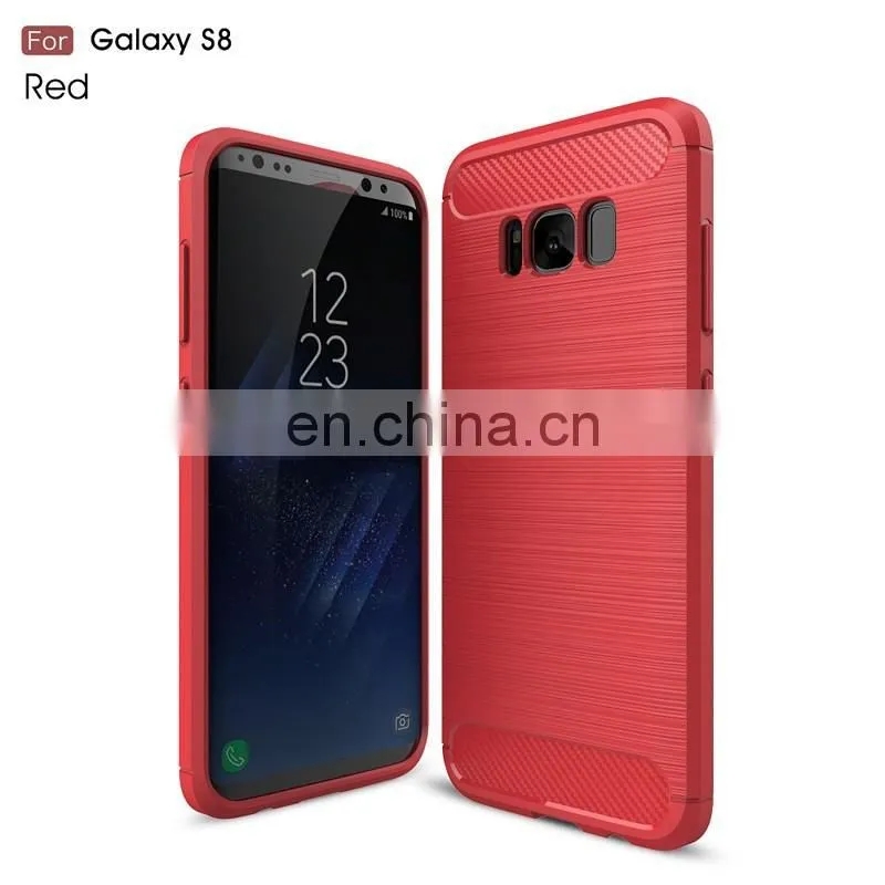 Carbon fiber pattern soft TPU back cover case for Samsung Galaxy S8