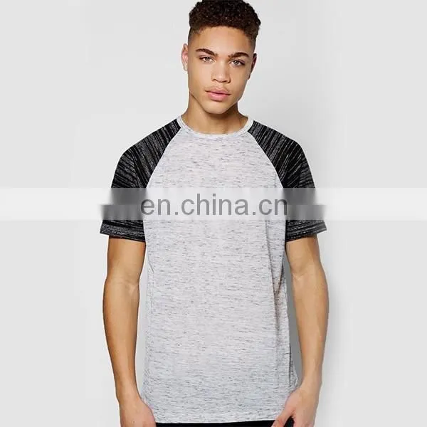Promothion latest simple blank reglan sleeve cheap wholesale men's tshirt
