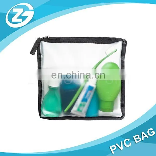 New In Fashion Design Factory Wholesale Reusable Eco Friendly Cheap Portable Transparent PVC Zipper Top Travel Toiletry Bag