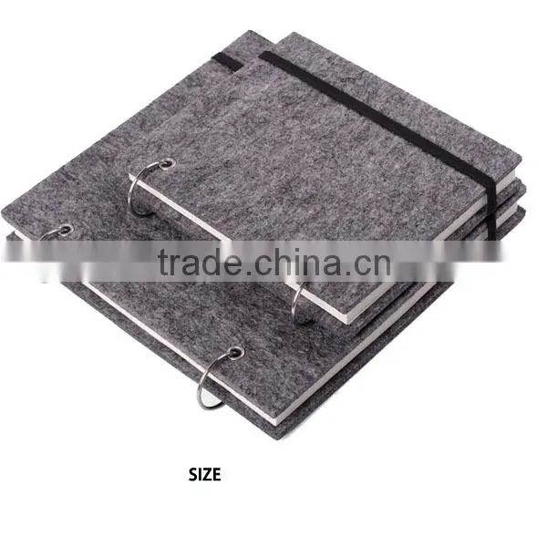 hot selling felt spiral notebook high qulaity wool notebook Multicolor cover with elastic