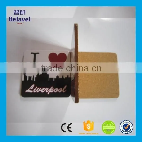 Wholesale souvenir cork mat printing custom square mdf coaster
