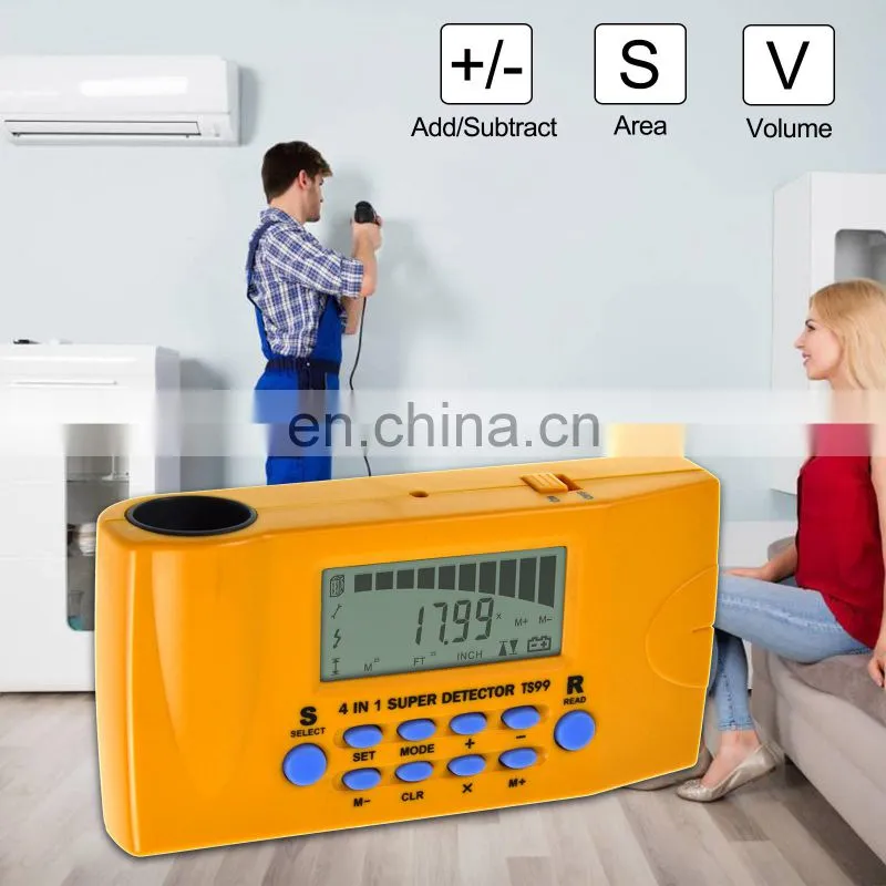 All-sun TS99 Ultrasonic Range finder Distance Detector Household Detector Stud/Metal/AC Voltage/Distance Laser detector 4in1