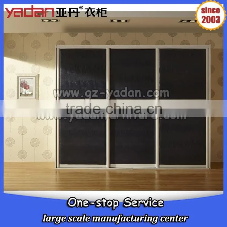 Customized gross decorated sliding door wardrobe closet bedroom furniture set