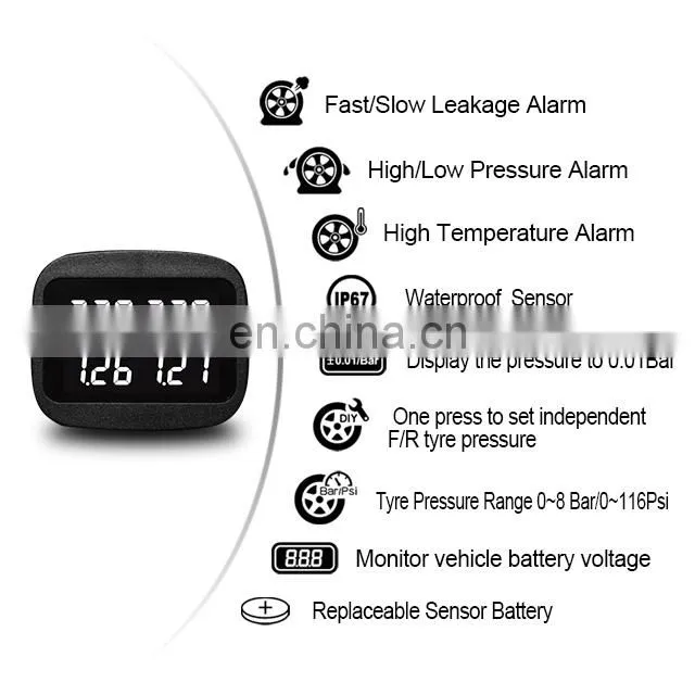 Promata Digital New Auto Cigarette TPMS Tire Pressure Monitoring System Plug and Display Ce