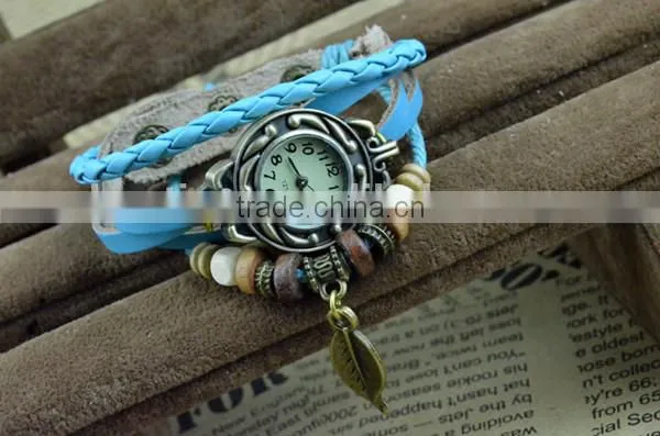 red rope bracelet vintage retro wrap bracelet watch