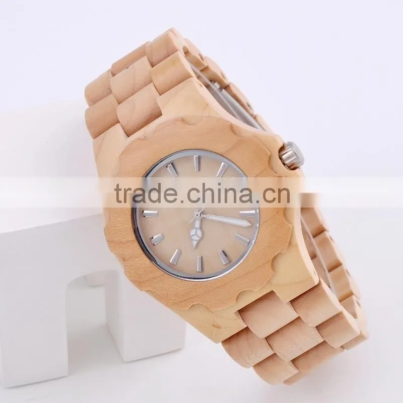 2015 wholesale wood watch vogue wrist wooden watch for men and women with customized logo
