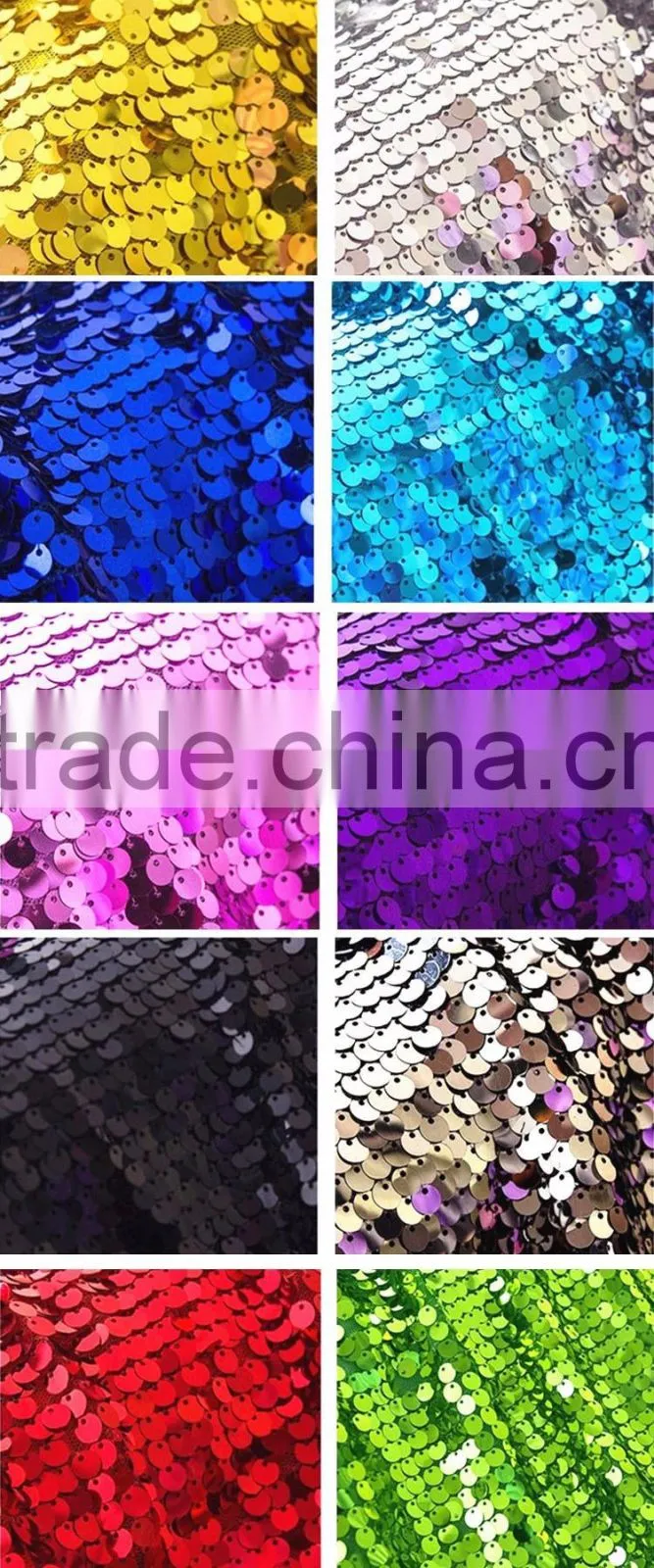 New cheap Hot sale fancy 100% polyester embroidery metallic sequence wedding silver sequin table cloth
