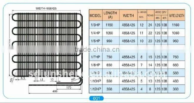air conditioner stainless steel pipe condenser for fridge