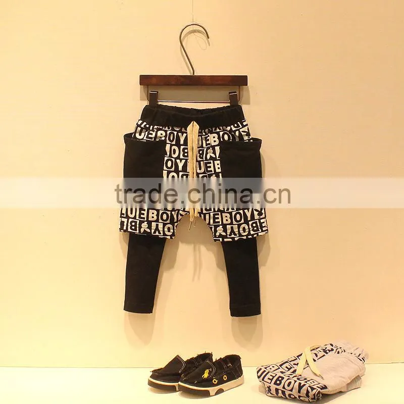 2015 New Fashion Children's Boutique Cotton Pants High Quality Split Pants Boys Kids Pants