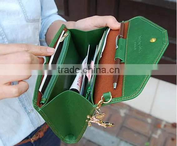 Newest Design Fashion Trendy Multifunctions Leather Wallet Women,Travel Document Passport Holder,Phone Purse