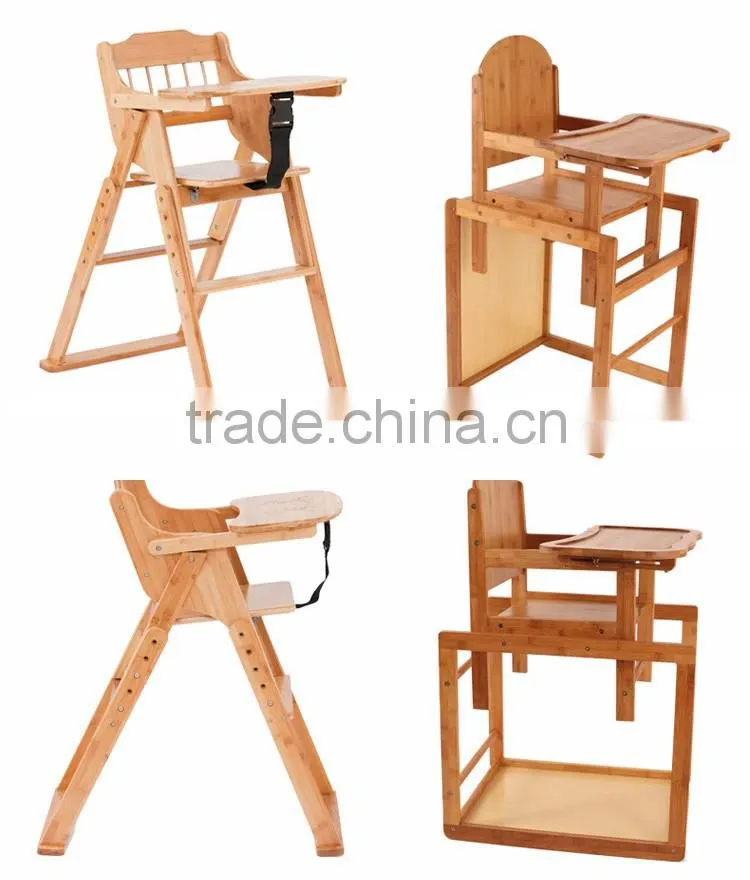 High Quality Advanced Child Adjustable Wooden Baby Feeding High Chair Lifting Baby Chair