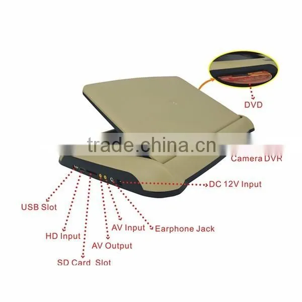 Pop 10.2 Inch Car roof monitor with DVD player ,game function,support USD,SD card and HDMI